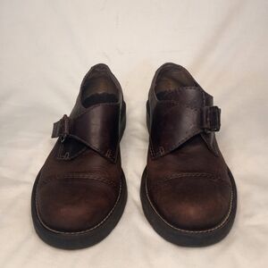 Preview Brasilian Leather 90s Single Buckle Strap Thrashed Brown Leather Oxford